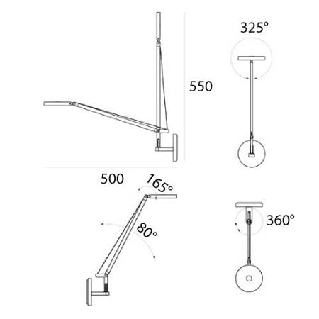 Lampa ścienna Artemide Demetra Micro czarna