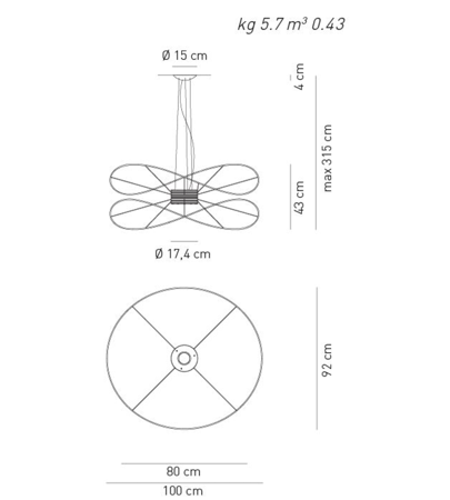 Lampa wisząca Axolight Hoops 2 złota