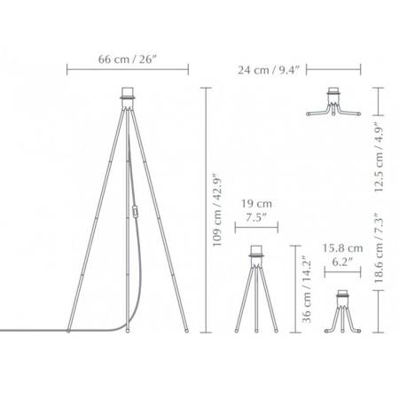 Podstawa do lamp UMAGE TRIPOD srebrny