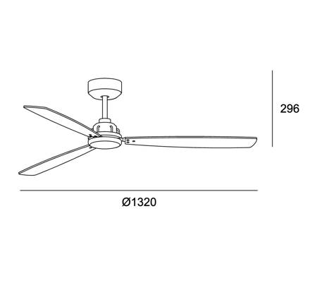 Wentylator sufitowy LEDS C4 XALOC czarn-brązowy 1320 mm