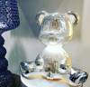 Lampa stołowa Qeeboo Miś Teddy Boy metalizowana srebrna