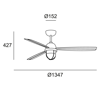 Wentylator sufitowy z lampą LEDS C4 MARINER srebrny